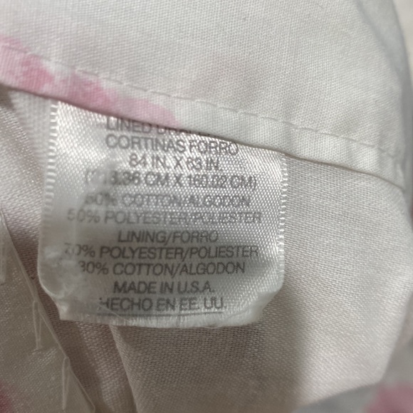 Two panels of white and pink flowers lined these are gently used. - Picture 8 of 8